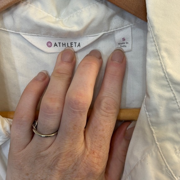 Athleta White Sleeveless Button Down Tunic - Picture 3 of 4